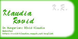 klaudia rovid business card