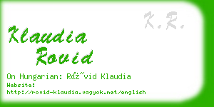 klaudia rovid business card